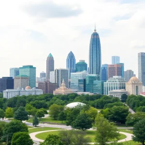 Panoramic view of Atlanta skyline highlighting real estate developments