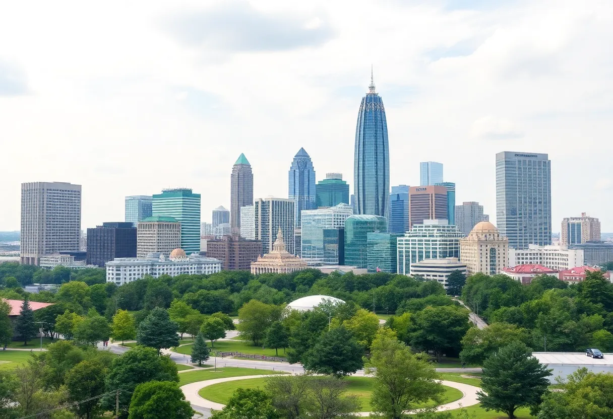 Panoramic view of Atlanta skyline highlighting real estate developments