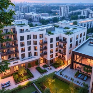 Luxury apartment complex representing Jersey City's multifamily housing market
