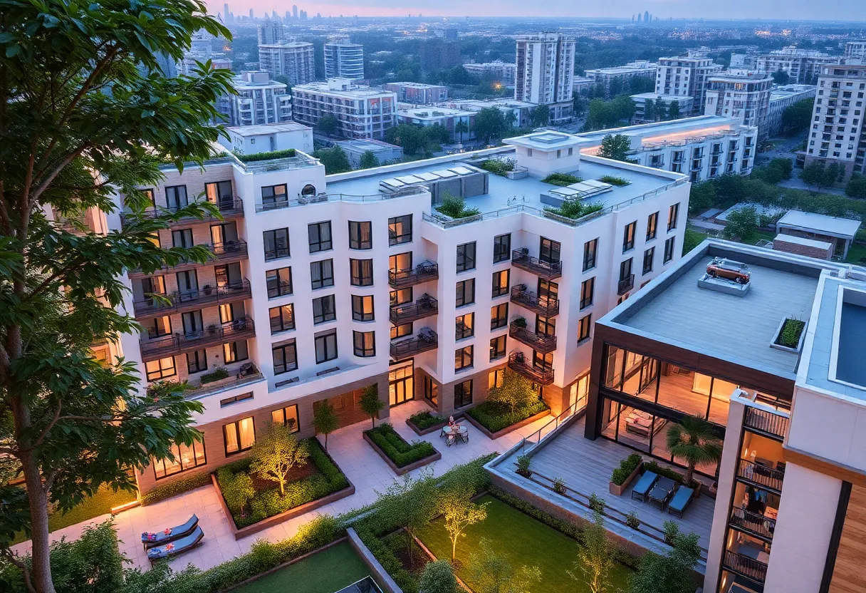 Luxury apartment complex representing Jersey City's multifamily housing market
