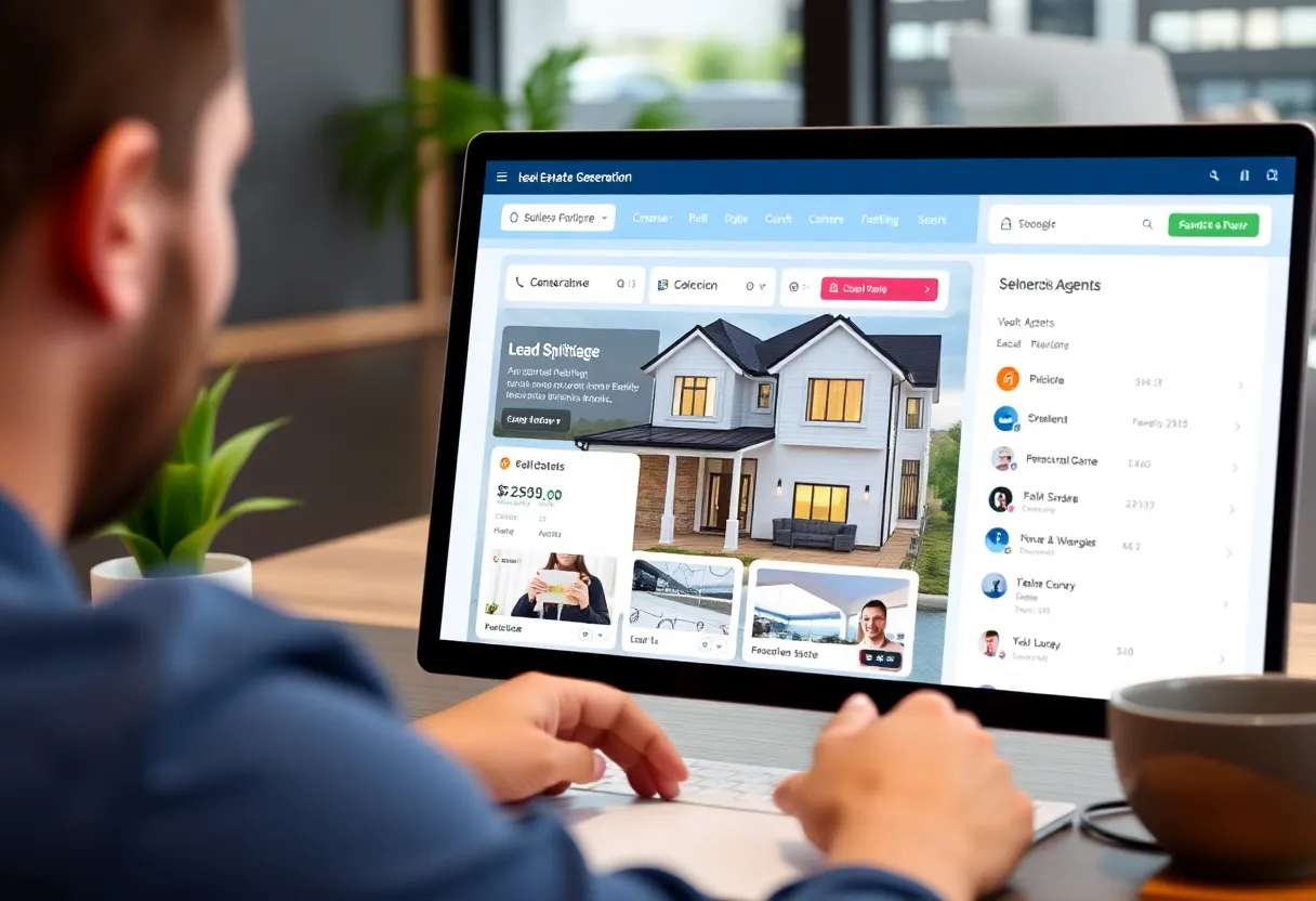 Visual representation of real estate lead generation platform