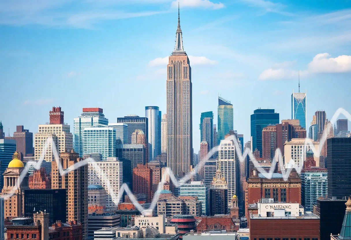 Urban skyline of New York City highlighting real estate and economic activity