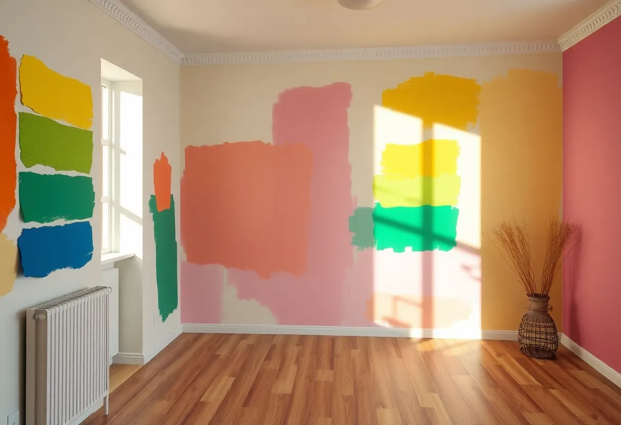 Color swatches displaying various paint options for interior home design.