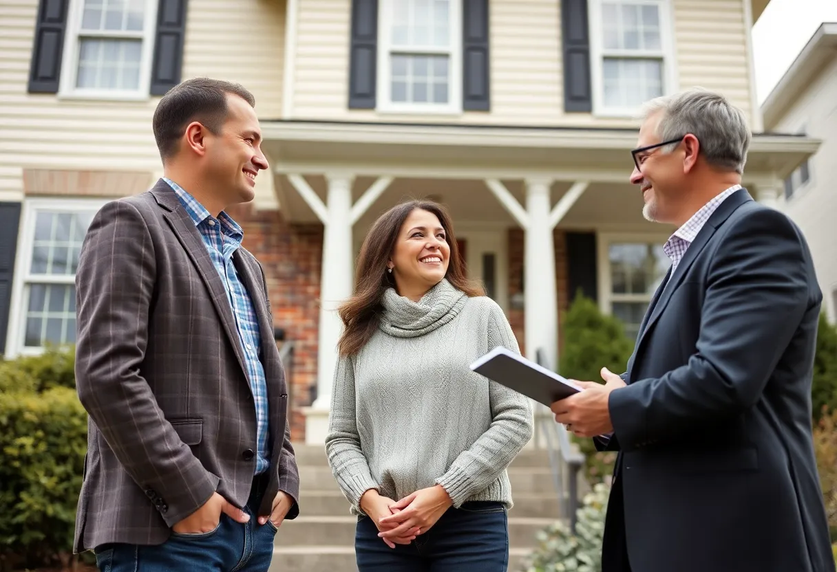 Couple consulting with realtor in Cleveland, OH