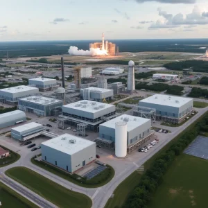 Aerial view of Titusville Logistics Center on Florida's Space Coast