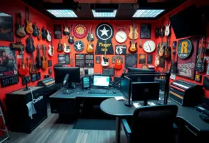 Vibrant radio studio of 98.5 WNCX