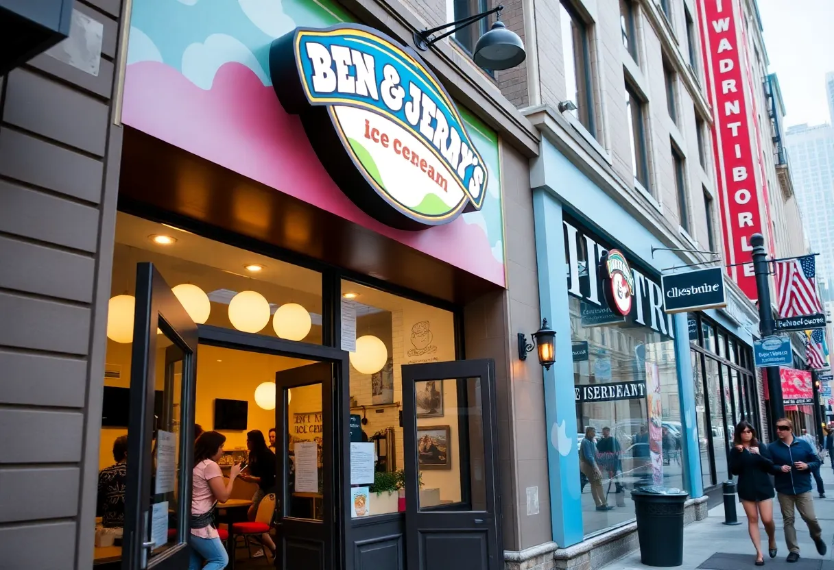 Interior view of the new Ben & Jerry's scoop shop in Cleveland