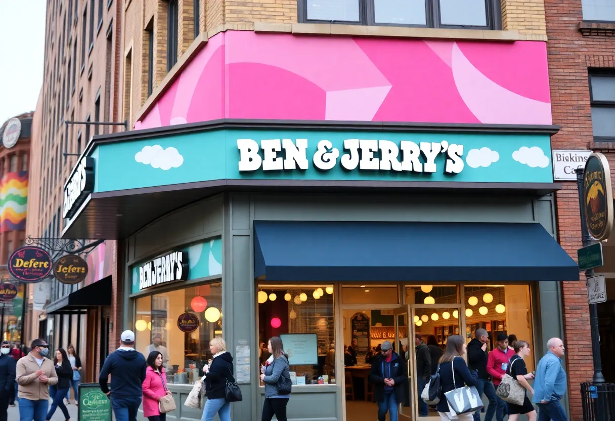 Ben & Jerry's ice cream shop in Playhouse Square, Cleveland