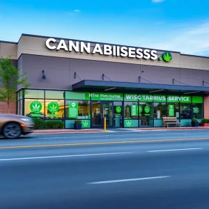 Exterior view of Beyond Hello Parma cannabis dispensary