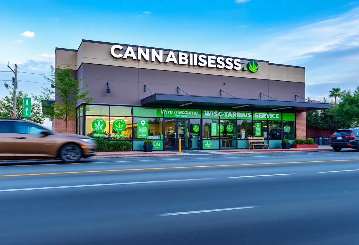 Exterior view of Beyond Hello Parma cannabis dispensary