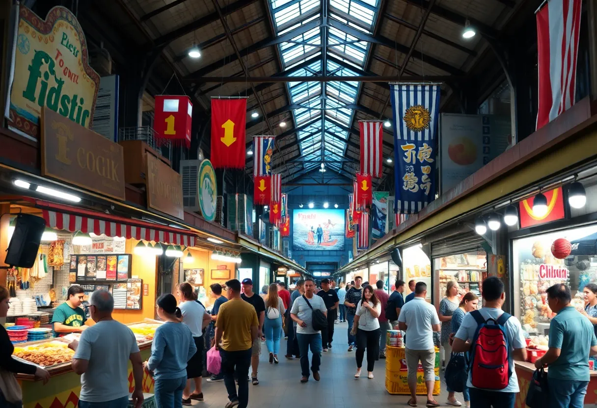 Diverse food options and festive atmosphere at CentroVilla25
