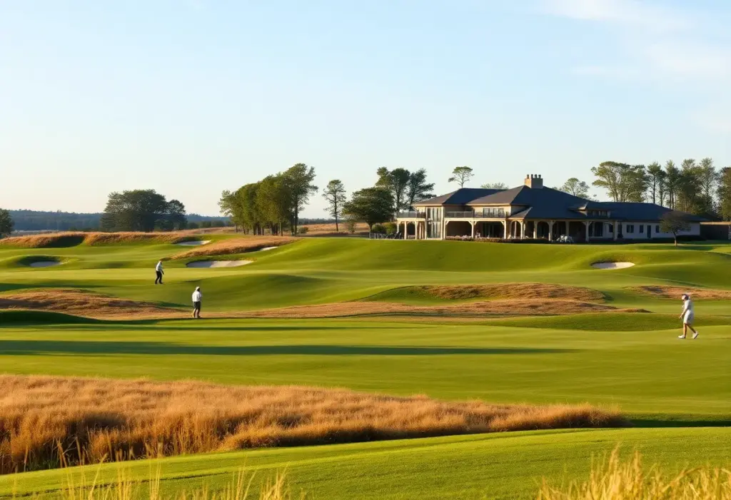 A scenic view of Chart Hills Golf Club showcasing its beautiful greens.