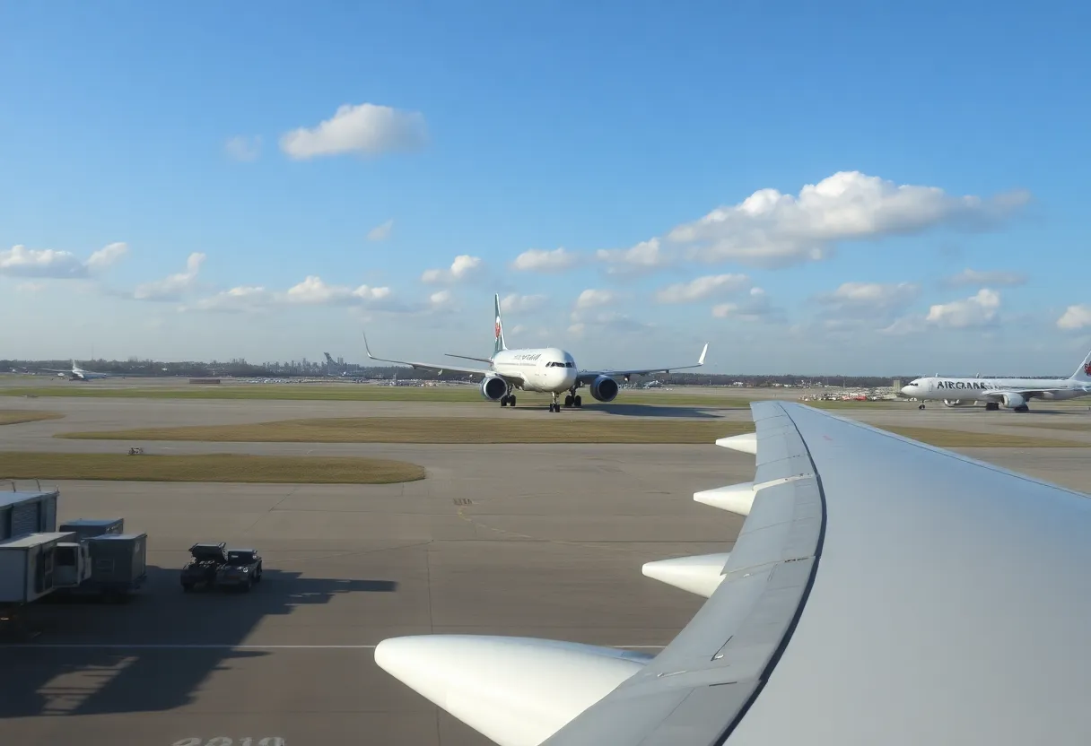 Air Canada plane at Cleveland Hopkins International Airport