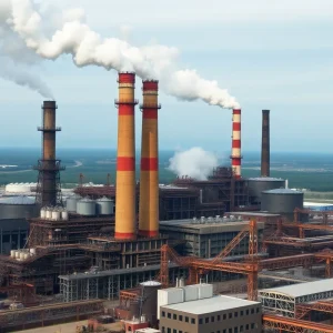 Aerial view of Cleveland-Cliffs steel manufacturing facility