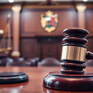 Courtroom scene symbolizing justice for victims