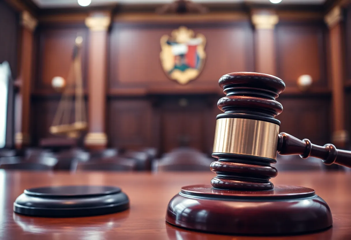 Courtroom scene symbolizing justice for victims