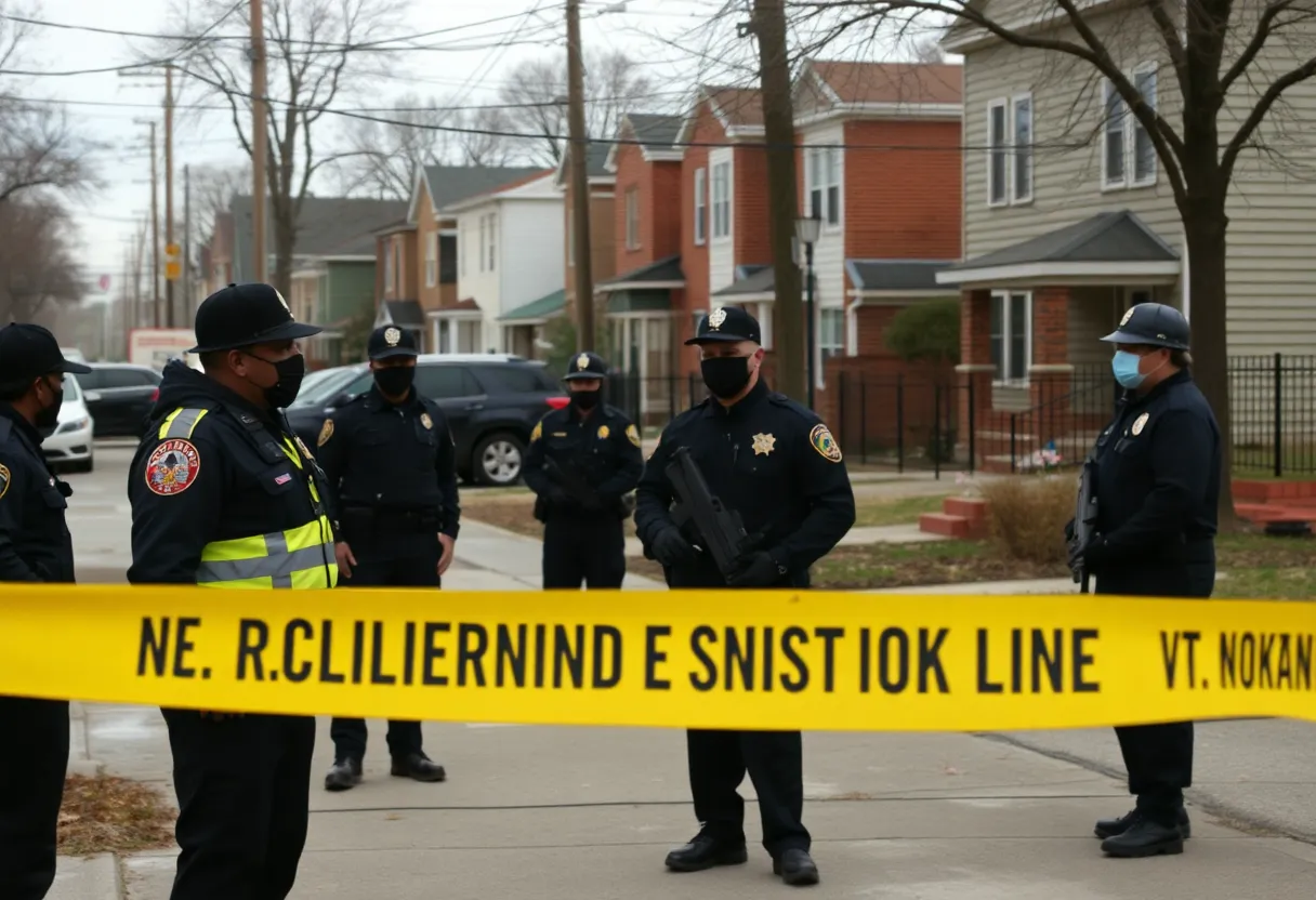 An image depicting a crime scene in Cleveland with police activity