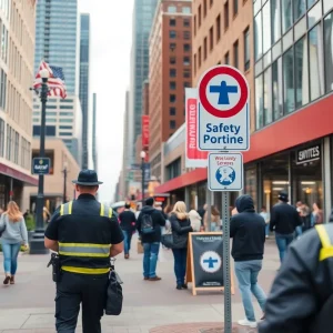 Cleveland downtown area with enhanced safety measures.