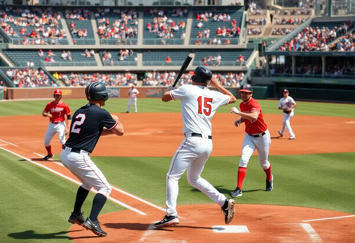 Cleveland Guardians players in a competitive baseball match