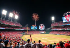 Cleveland Guardians fans celebrating a postseason clinch