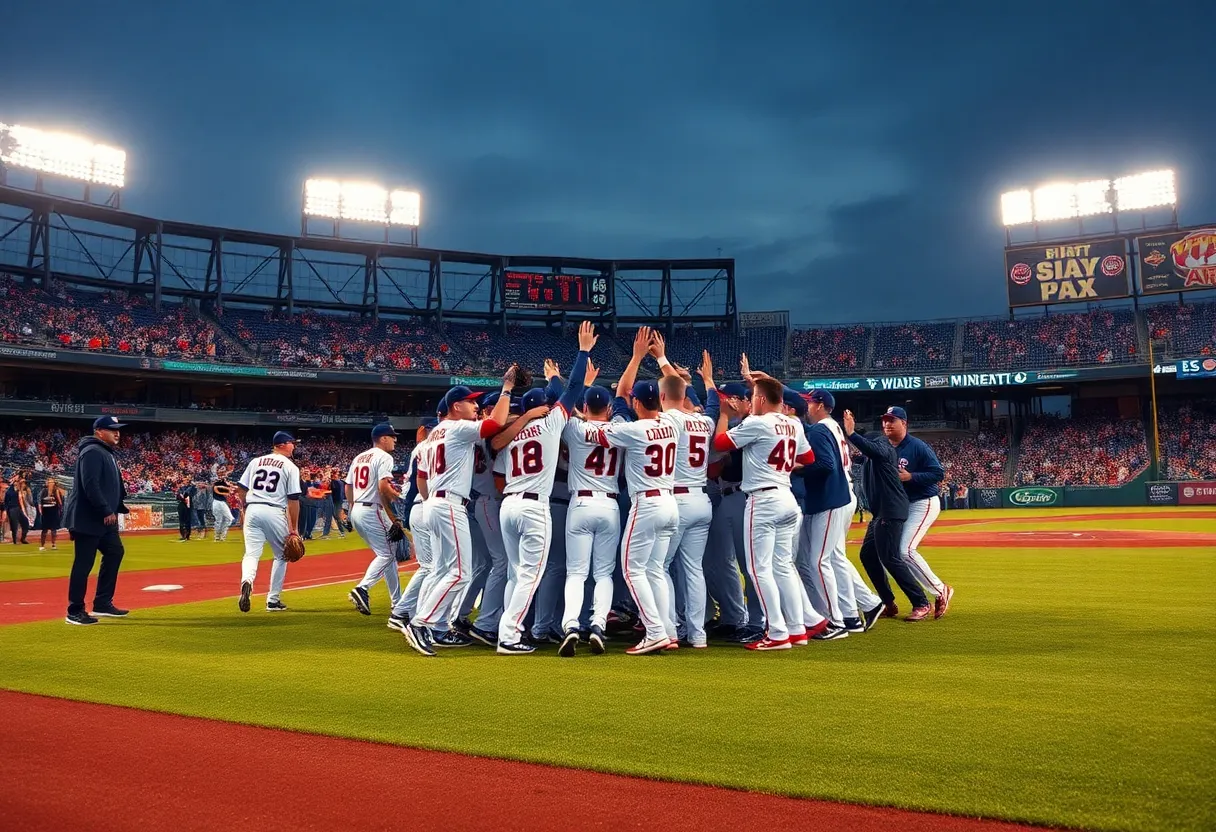 Cleveland Guardians celebrating their division title