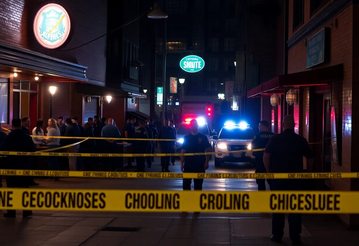 Police and emergency responders at the scene of a mass shooting in Cleveland