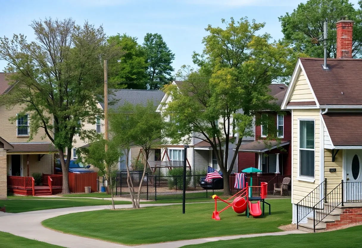 Cleveland neighborhood with older homes
