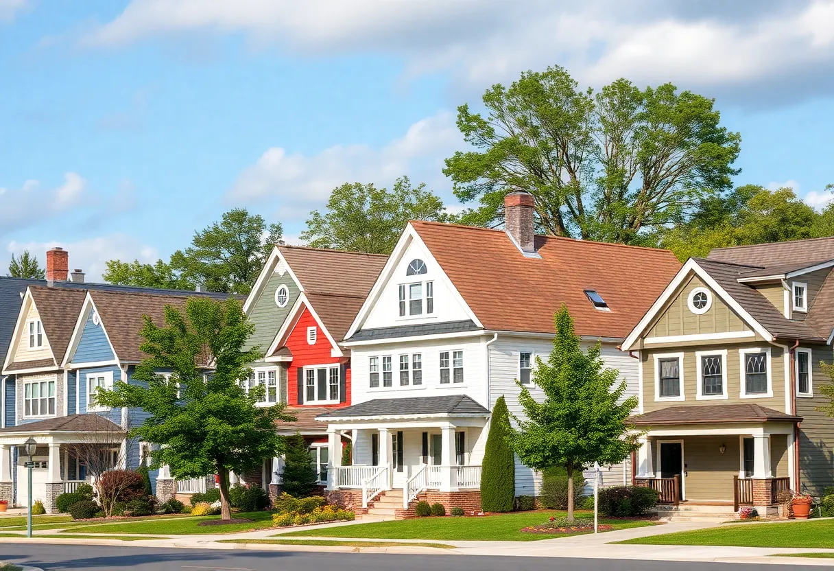 Suburban homes in Cleveland showcasing diverse architectural styles