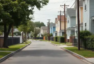 Residential area in Cleveland with houses and walking paths