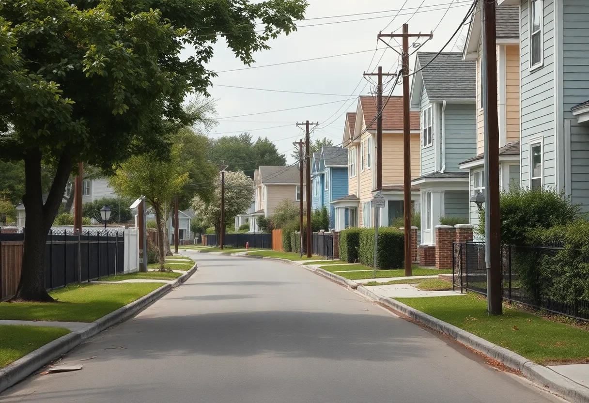 Residential area in Cleveland with houses and walking paths