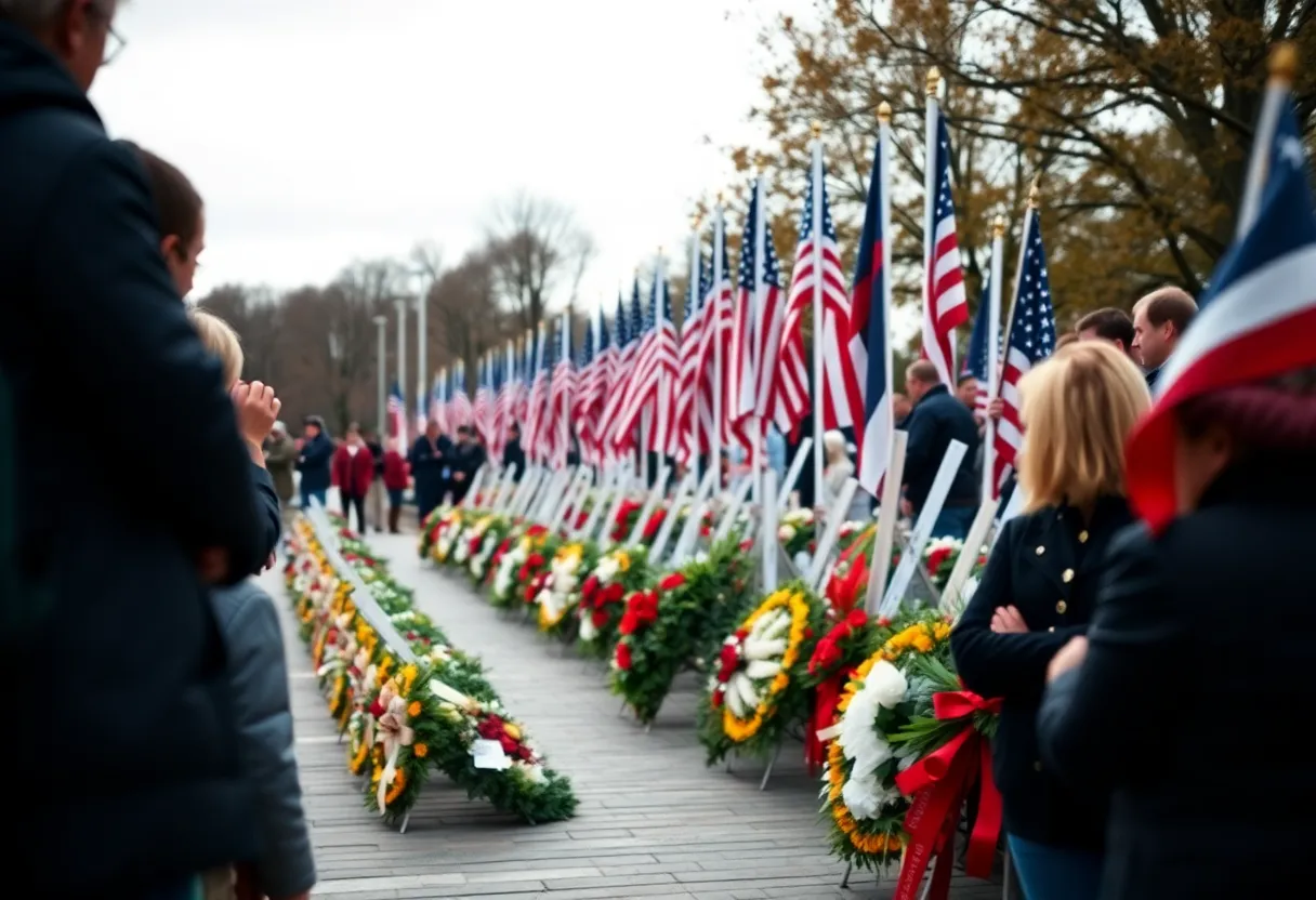 Memorial service at Soldiers' and Sailors' Monument honoring 9/11 victims