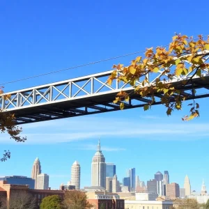 Scenic view of Cleveland depicting dry and cool September weather.