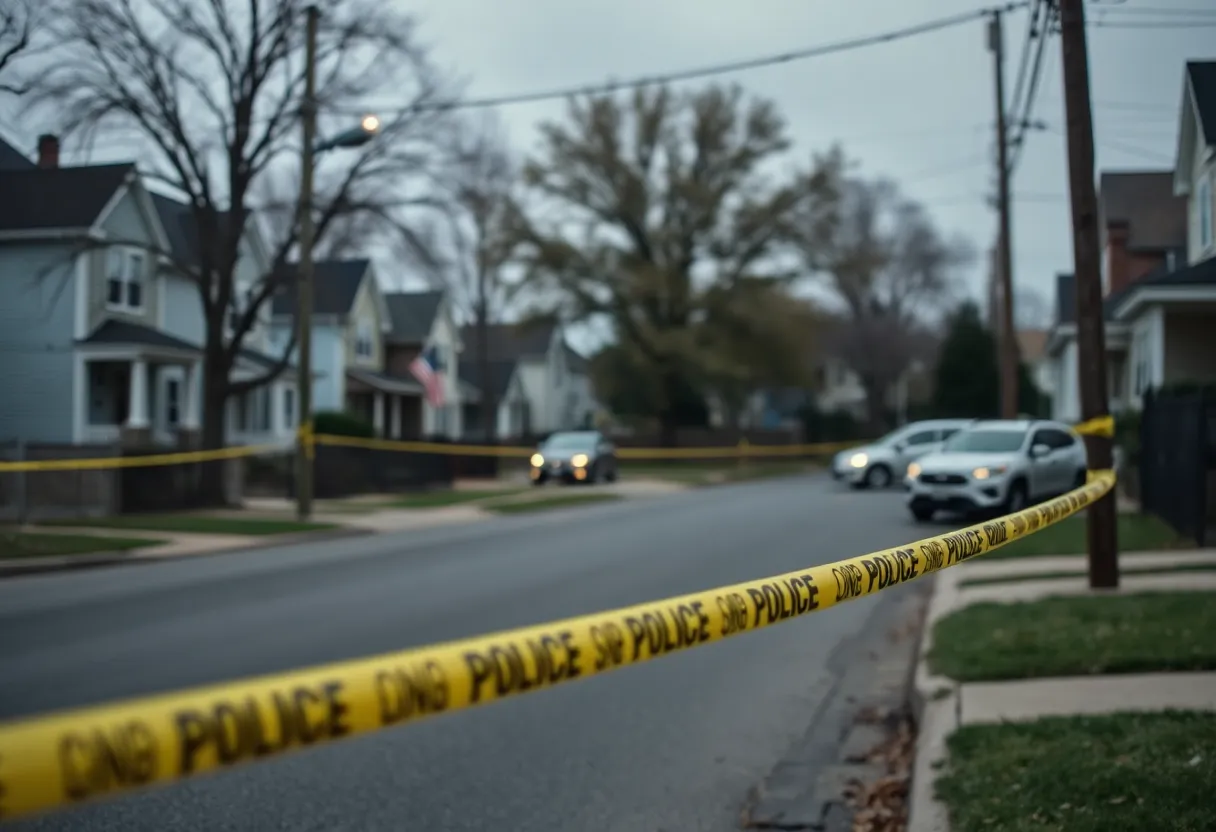 Police investigation scene in Cleveland after shootings.
