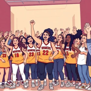 Crowd cheering for the new WNBA team in Cleveland