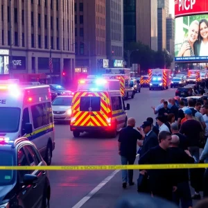 Police and emergency services respond to a mass shooting scene in Cleveland.
