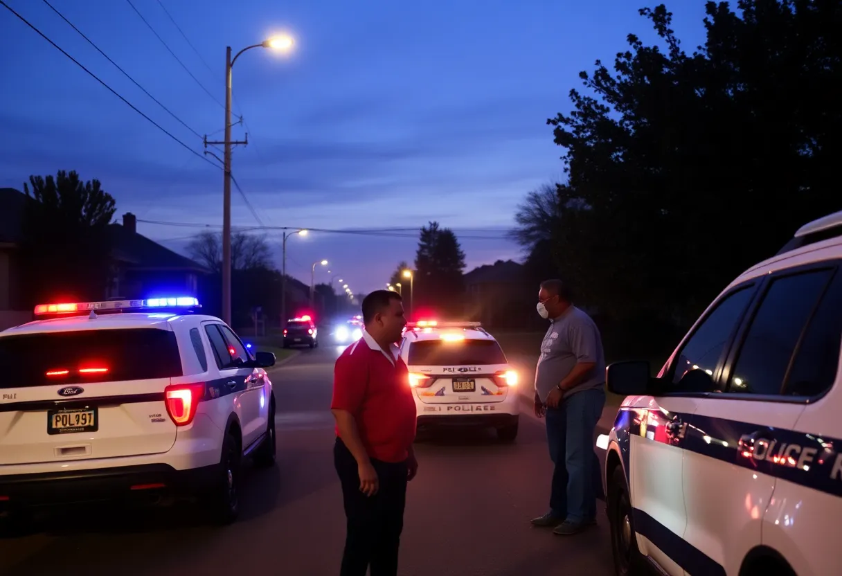 Police vehicles at a crime scene in Cleveland