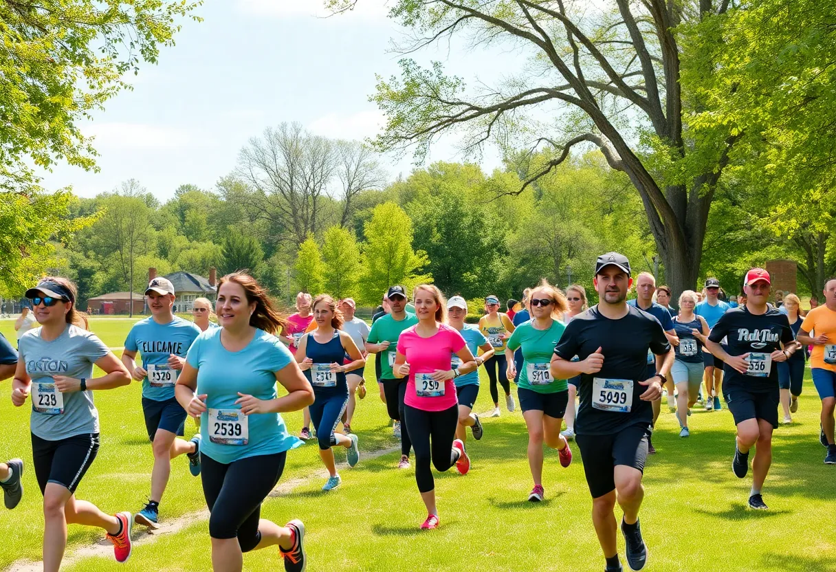 Participants at the Cleveland Stormwater Awareness Run in Clark Field Park.