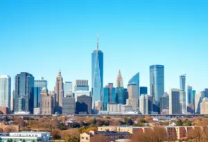 City skyline symbolizing real estate acquisition