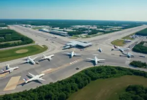 Private jets parked at Cuyahoga County Airport