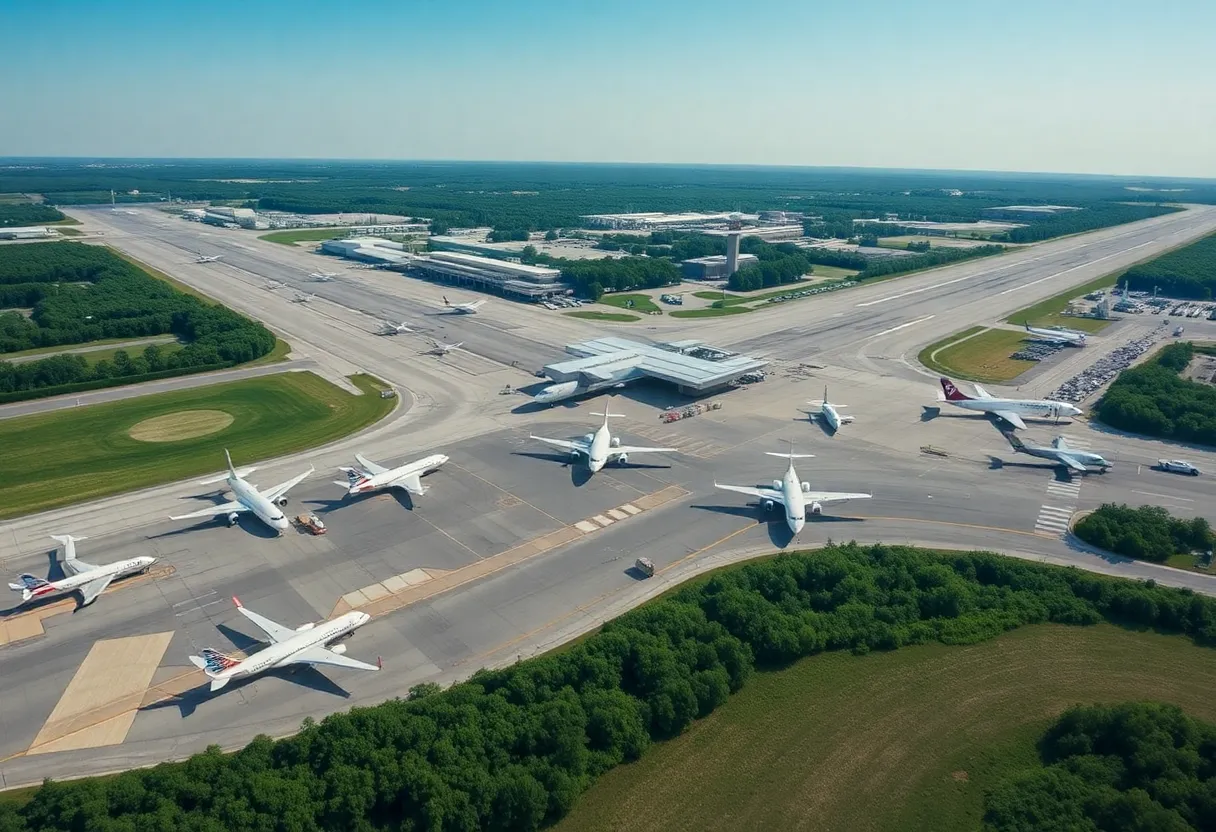 Private jets parked at Cuyahoga County Airport