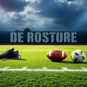 Football training gear on a field symbolizing determination