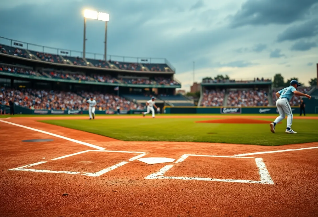 Detroit Tigers players celebrating a victory on the field