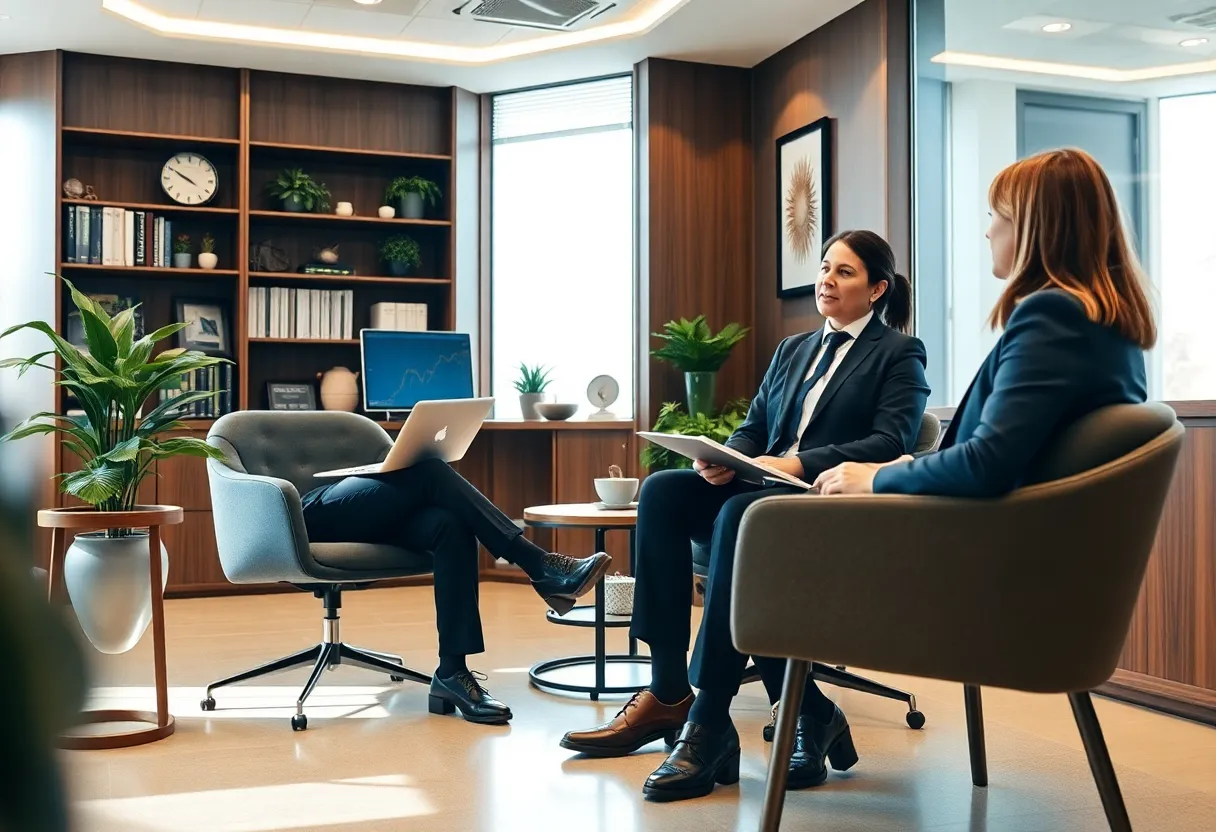 Financial advisor consulting with a client at Dollar Bank