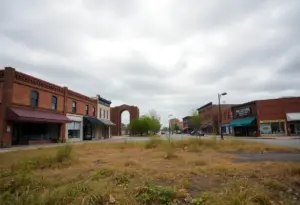 Cityscape of East Cleveland highlighting financial issues