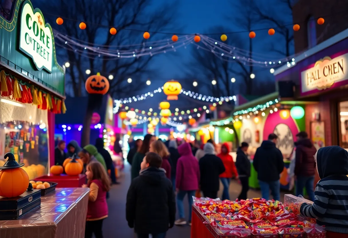 Families at the I-X Trick or Treat Street Halloween event