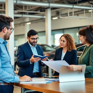 Team collaboration in automotive business office