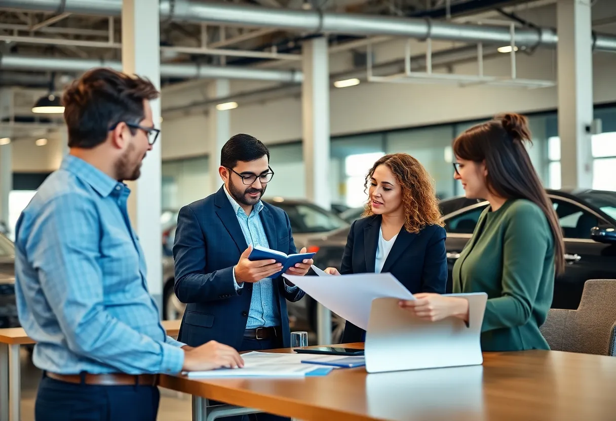 Team collaboration in automotive business office