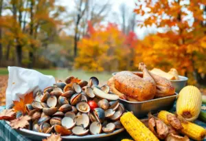 A traditional clambake in Northeast Ohio featuring seafood and seasonal vegetables