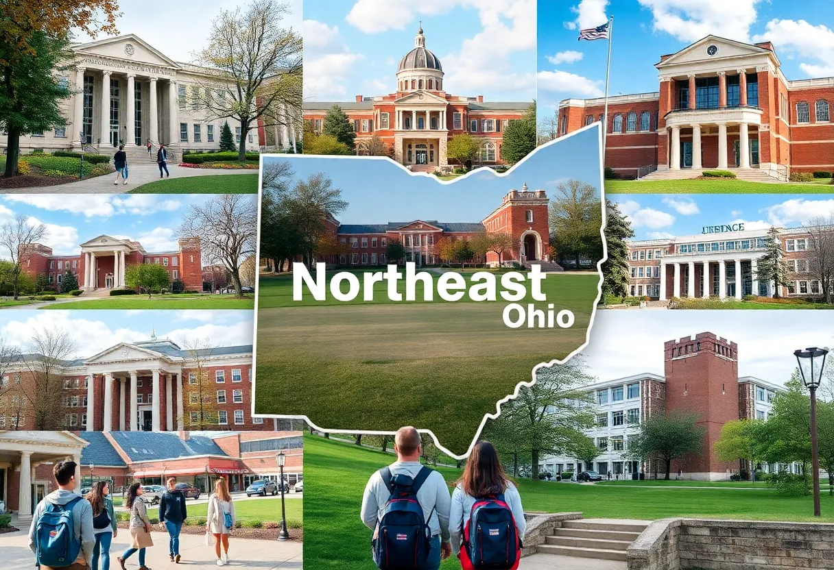 Various university campuses in Northeast Ohio with students