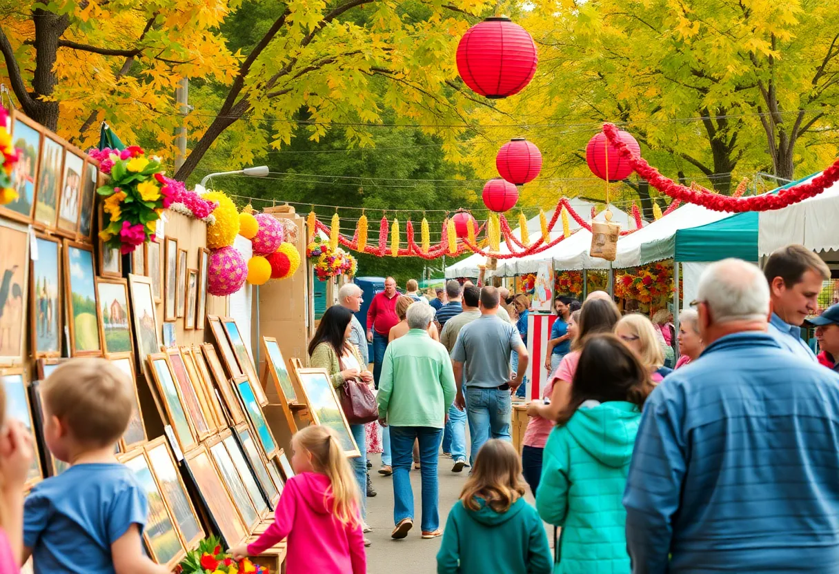 Families enjoying cultural events in Northeast Ohio during fall.